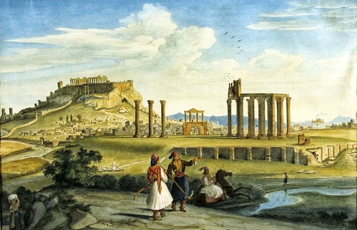 Άποψη της Αθήνας με τον Ιλισσό , το Ολυμπιείο και την Ακρόπολη (1833), Johann Michael Wittmer